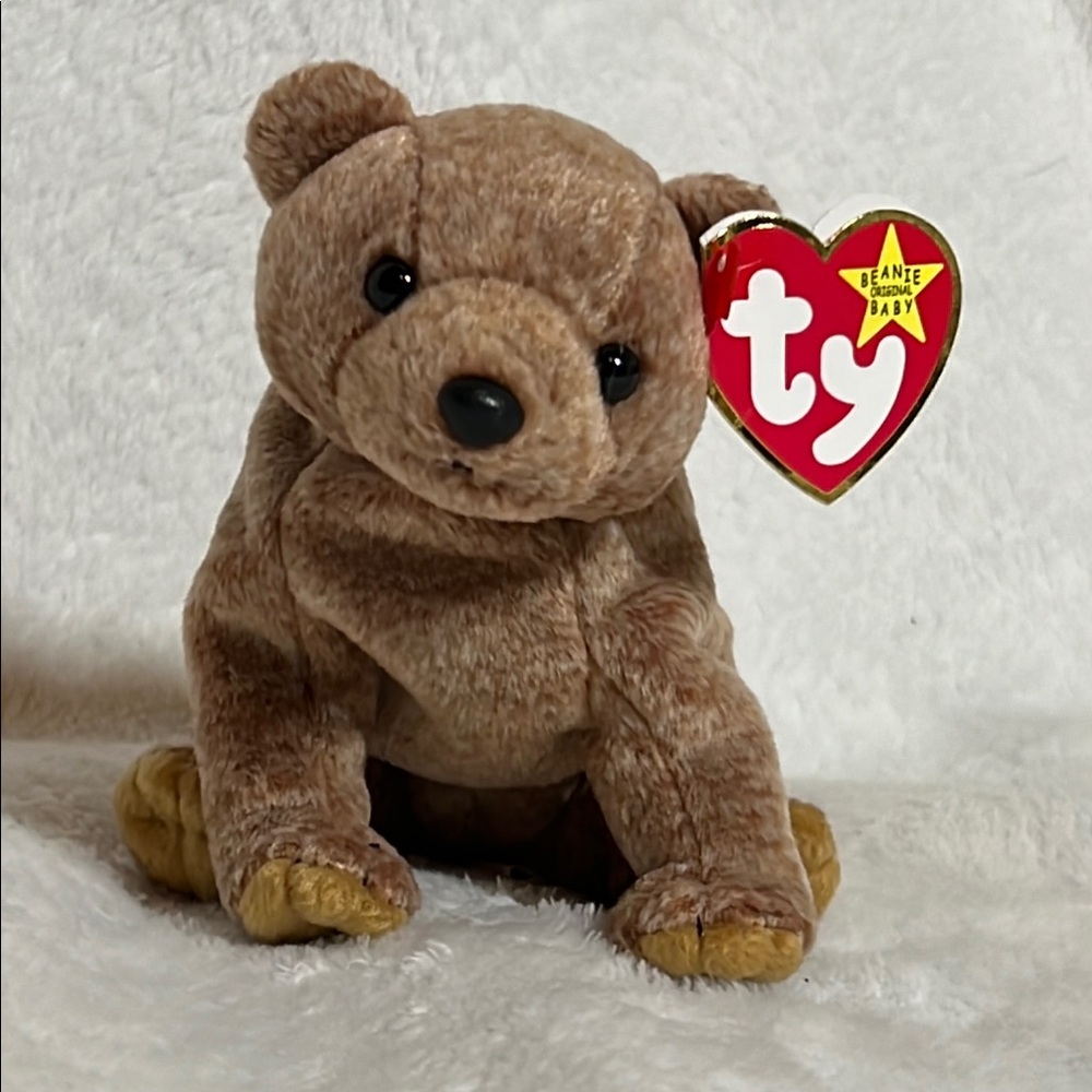 NWT Rare Errors Discontinued Pecan ty Beanie Baby Pecan the Bear Plush 6 inches